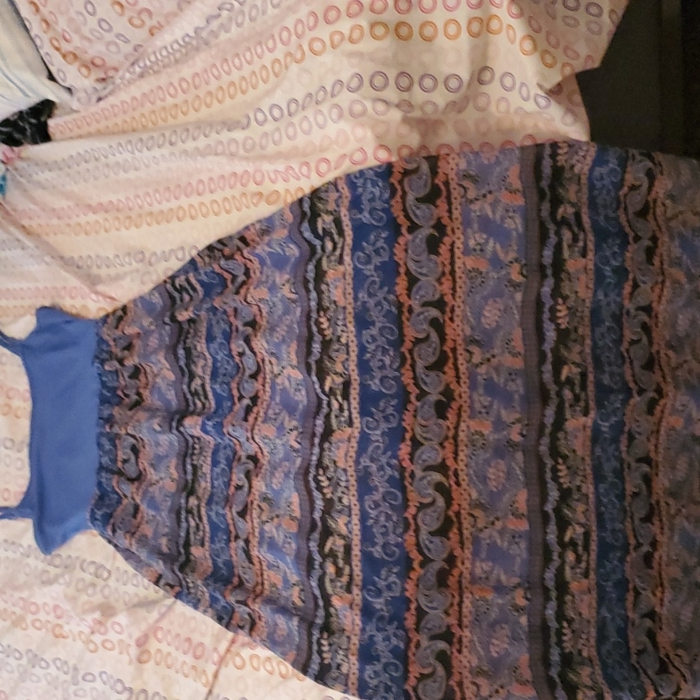 Blue, multi-color dress